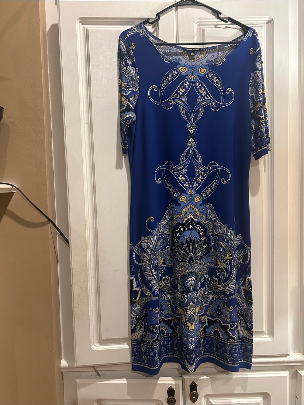 Elegant Blue Boho Print Women’s Dress
